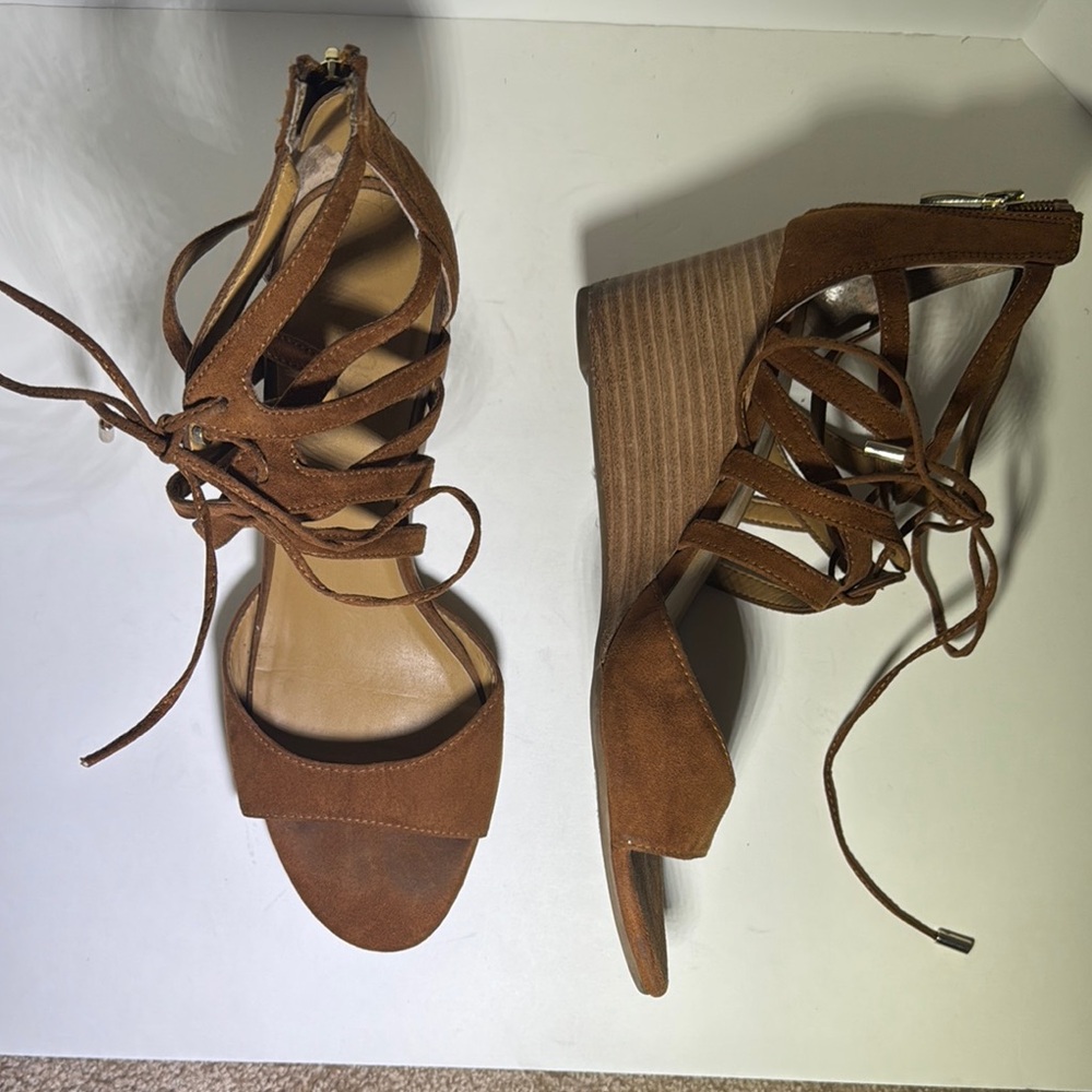 Franco Sarto Rustic Brown Wedge Sandals
